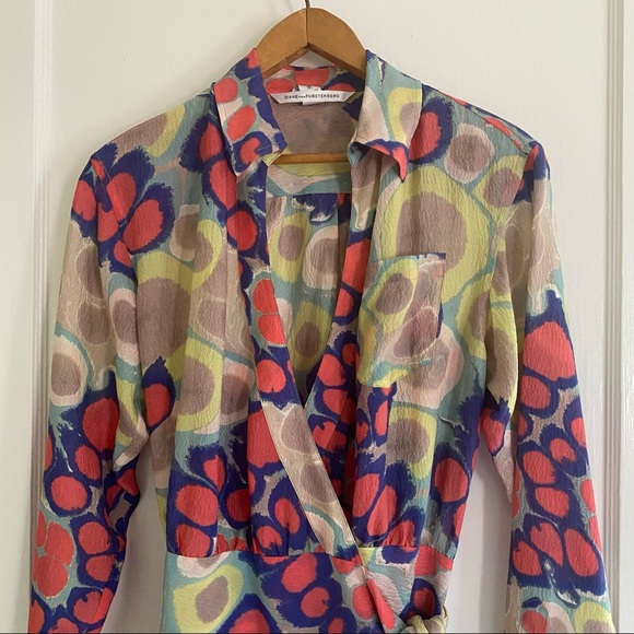 DVF Summer Wrap Silk Dress NWOT - Picture 4 of 11